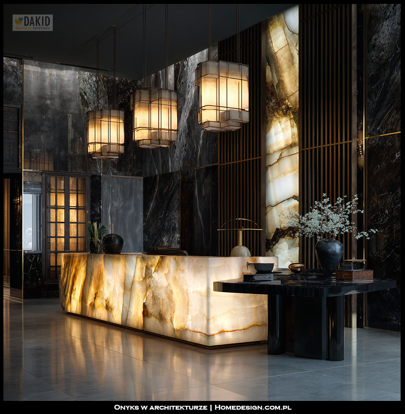 onyks - światłoprzepuszczalny kamień w architekturze
